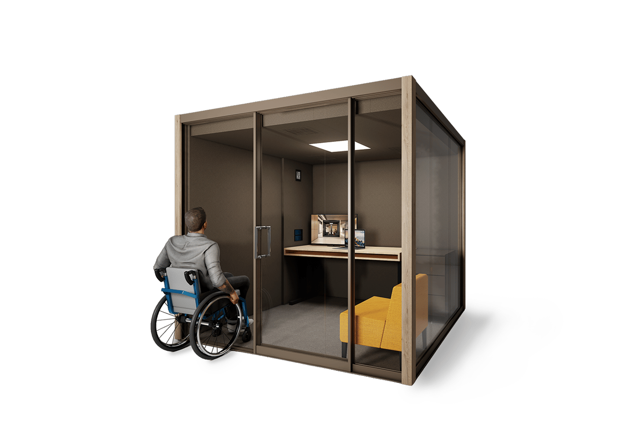 Accessible Vetrospace L+ pod with wheelchair
